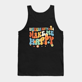 American Buffaloes Make Me Happy Groovy Retro Vintage Style Tank Top